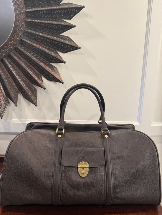 Brooks Brothers Other - Brooks Brothers Brown Pebbled Leather Duffle Weekender Travel Bag